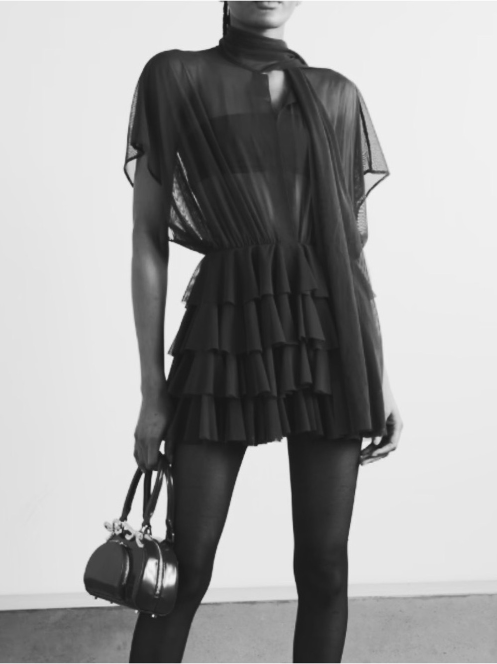 EUC Norma Kamali  sexy Ruffled mini Dress